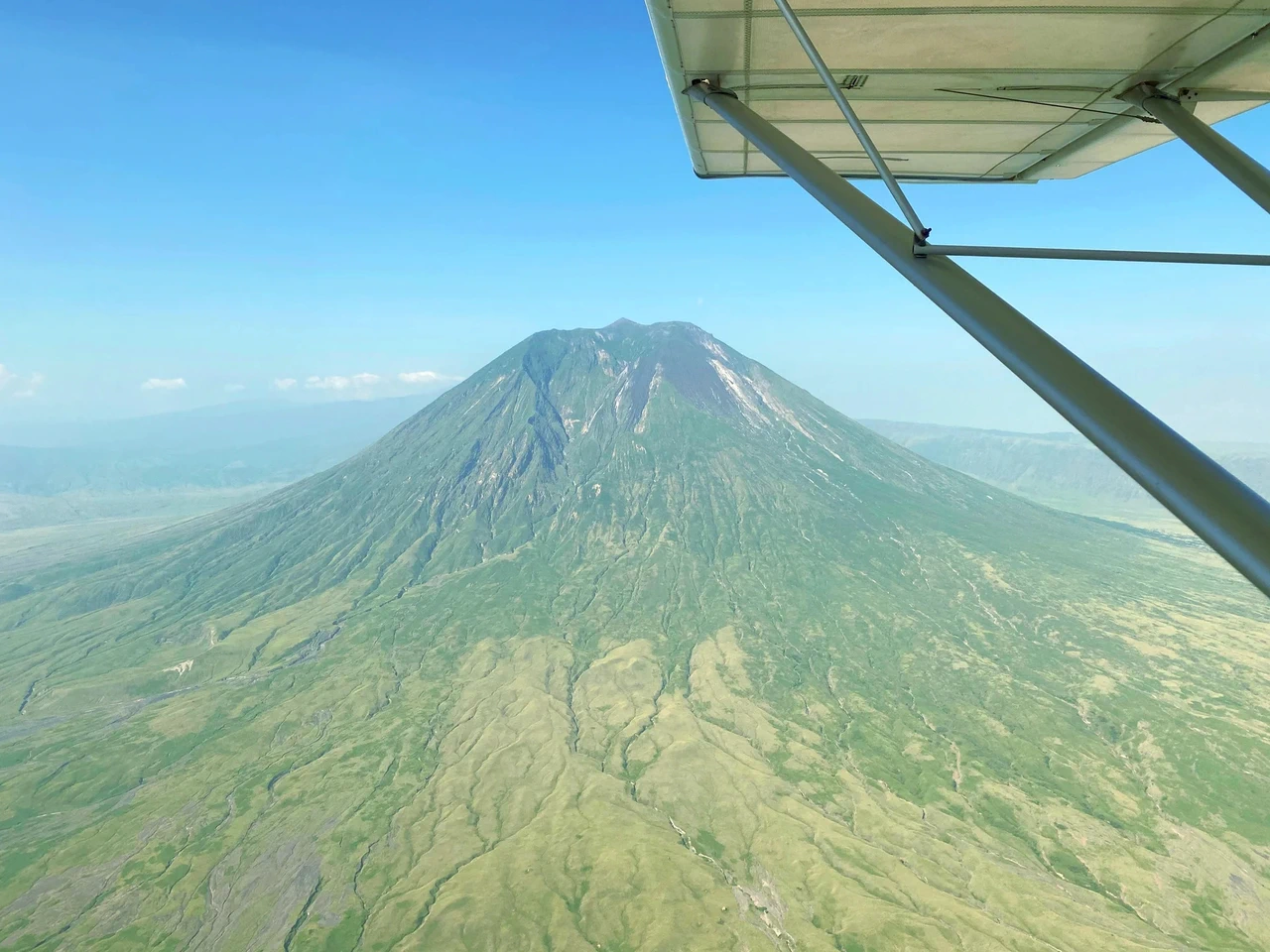 Volcanic mountain from aircraft
